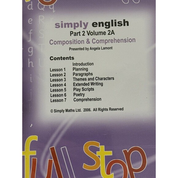 Simply English Part2 - 2A - DVD Simply Maths Study Program Brand New/Sealed 2006 - Picture 3 of 4